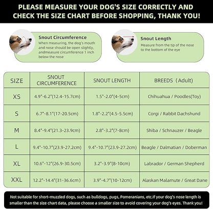 Dog Muzzle, Breathable Soft Muzzle for Medium to Large Dogs to Anti & Prevent Barking Biting Chewing, Reflective & Adjustable Basket Muzzle with Air Mesh for Beagle Black L