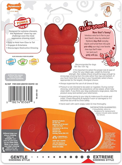 Nylabone Power Chew Lobster Dog Toy Filet Mignon X-Large/Souper - 50+ lbs. (1 Count)