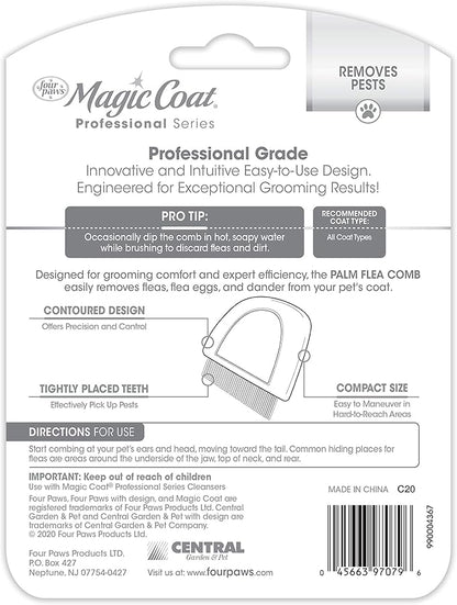 Magic Coat Professional Series Grooming Contoured Grip Palm Flea Comb for Dogs, 1 Count