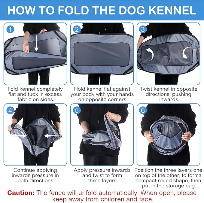 37 Inch Collapsible Dog Crate with Mat Liner Pop up Dog Kennel Waterproof Portable Car Seat Kennel Travel Crate for Pet Indoor Outdoor Cat Bed Collection(Gray)