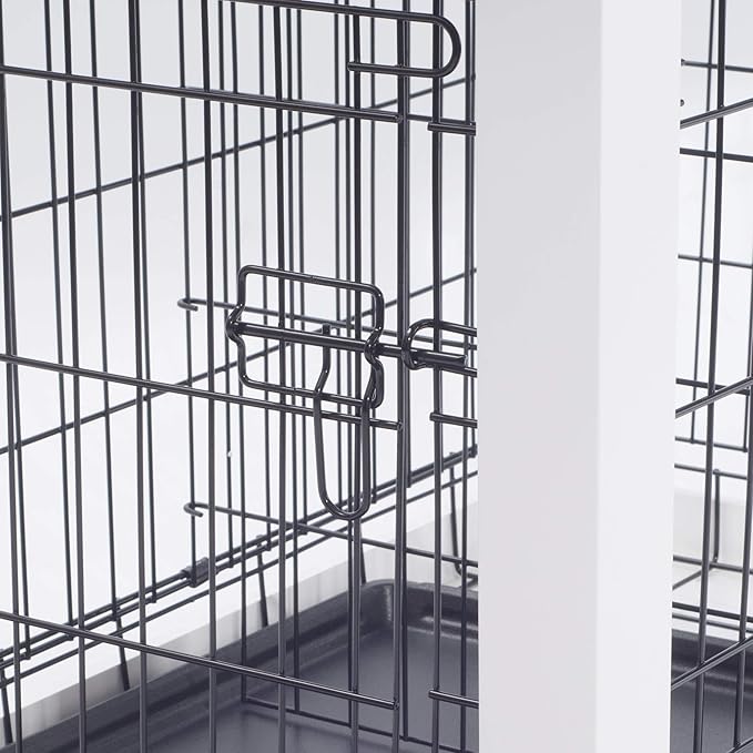 zoovilla White Dog Cage with Crate Cover, Dog Kennel White Large