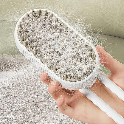 3 in 1 Cat Steam Brush for Shedding, Portable Anti-Static Grooming Comb for Cats & Dogs, Steam Misting Water Brush, Self-Cleaning Pet Hair Remover, Indoor Cat Spray Brushes for Cats & Dogs