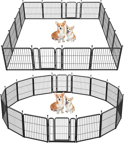 FXW Rollick Dog Playpen for Yard, RV Camping, 24 inch 16 Panels for Puppy and Small Dogs│Patented