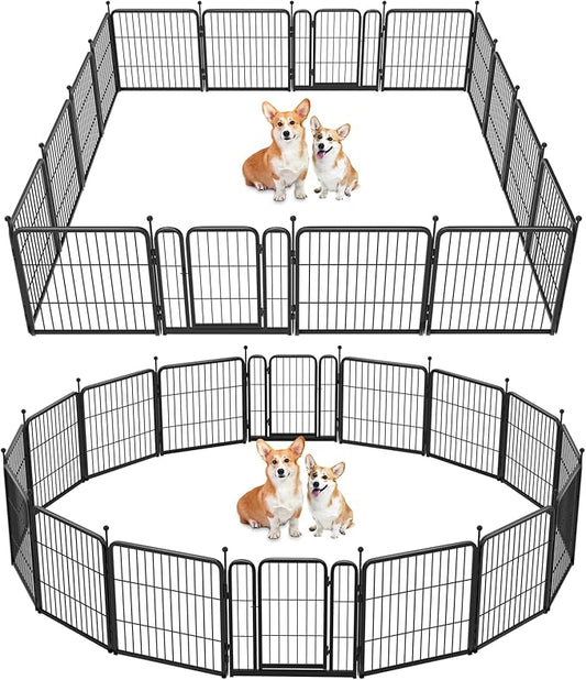 FXW Rollick Dog Playpen for Yard, RV Camping, 24 inch 16 Panels for Puppy and Small Dogs│Patented