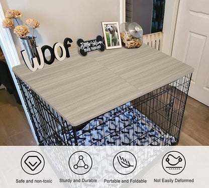 HiCaptain Dog Crate Topper 36 inch, Durable Wooden Dog Kennel Table Topper, Foldable Decorative Dog Crate Table Topper for Small and Large Dogs Modern Style