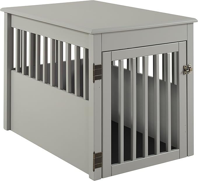 BarkWood Large Pet Crate End Table - Grey Finish