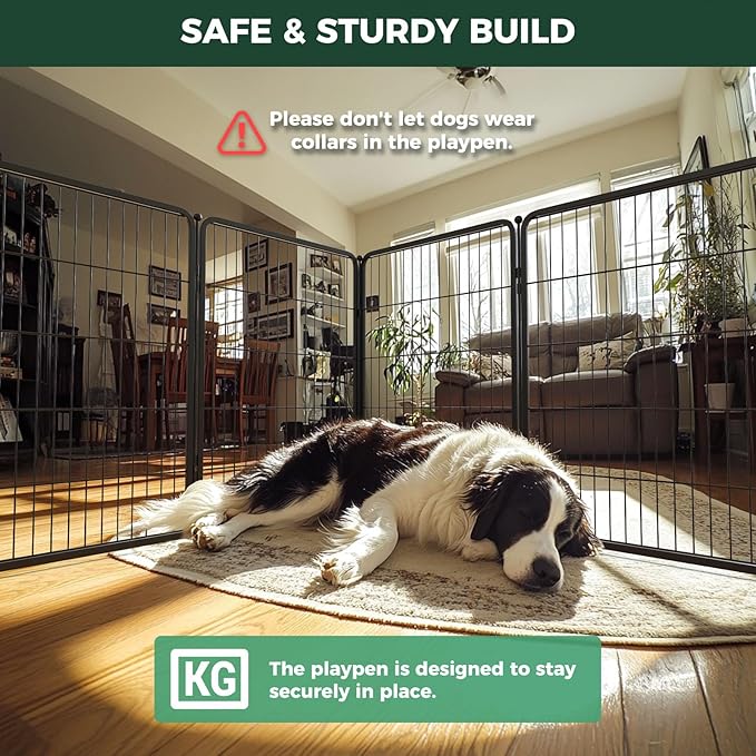 FXW Homeplus Dog Playpen for Indoor Use - Stress-Free and Safe Play, Heavy Duty 40 Inch 12 Panels Dog Pen for Medium and Large Dogs, Black│Patented