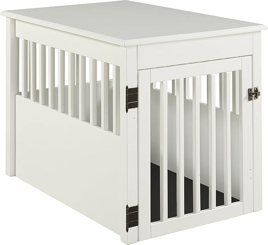 BarkWood Large Pet Crate End Table - White Finish