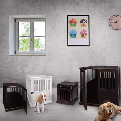 Casual Home Chappy Wood Slats Pet Crate, 19.5"W x 22.5"D x 22.5"H, Espresso (New)