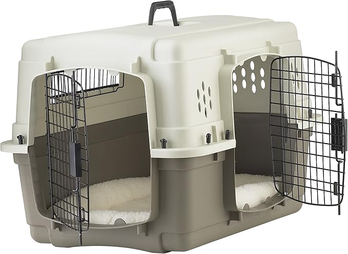 Pet Lodge® Two Door Dog Crate | Designed for Air Transport | Dog Kennel | Easy to Clean Pet Crate | for Pets Up to 30lbs | Small