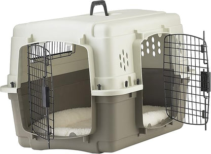 Pet Lodge® Two Door Dog Crate | Designed for Air Transport | Dog Kennel | Easy to Clean Pet Crate | for Pets Up to 30lbs | Small