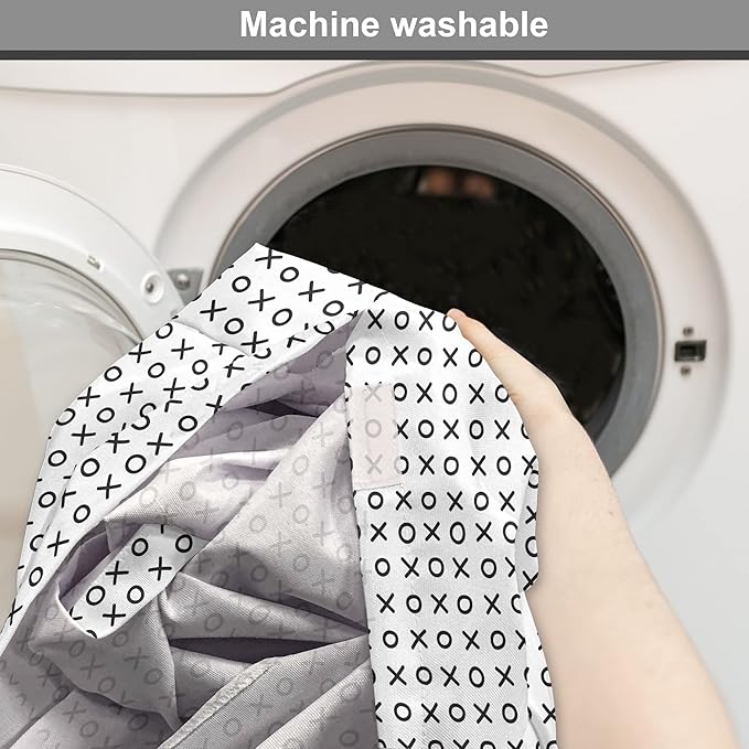 Ambesonne XOXO Dog Crate Cover, Simplistic and Monochrome Design of Letters X and O Modern Art Print, Easy to Use Pet Kennel Cover for Cats & Medium Dogs, 30 Inch, Grey Charcoal