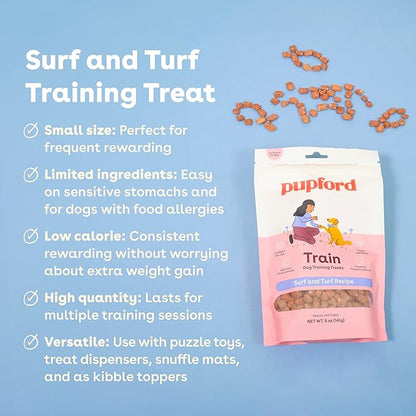 Pupford Freeze Dried Training Treats for Dogs & Puppies, 240+ Six Ingredient Bites (Surf & Turf, 5 oz)