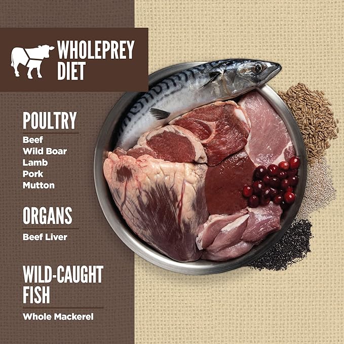 ORIJEN Amazing Grains Regional RED Dry Dog Food, High Protein Dog Food for All Life Stages, Fresh or Raw Ingredients, 4lb