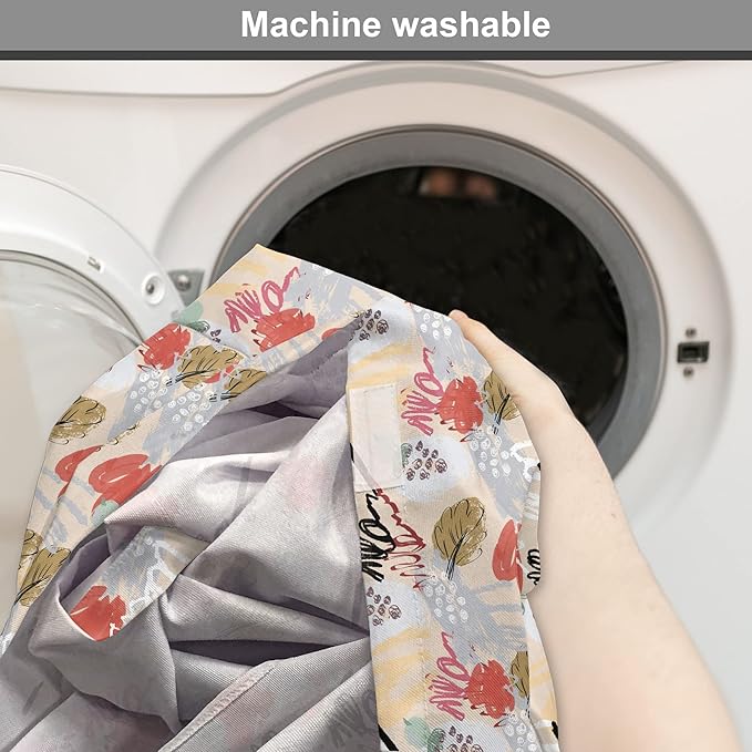 Lunarable Berries Dog Crate Cover, Random Doodle Art of Paintbrush Strokes Colorful Woodland Items Scribbles, Easy to Use Pet Kennel Cover for Cats & Medium Dogs, 30 Inch, Beige Multicolor