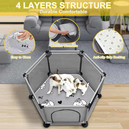 Whelping Box for Dogs,25.5’’Extra Tall Dog Puppies Whelping Playpen with Whelping Pad,Dog Whelping Supplies Essential for Dogs Puppies,Whelping Box for Large Small Breed Dogs(48" Dia.x25.5 H)