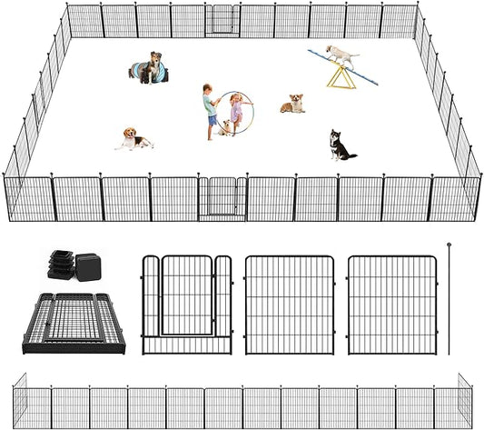 Dog Playpen 32" Height 36 Panels Portable Dog Fence Outdoor for Yard Puppy Playpen Indoor Dog Pen Outdoor for Medium/Small Dogs, Heavy Duty Pet Playpen Dog Kennel for RV, Camping, Yard