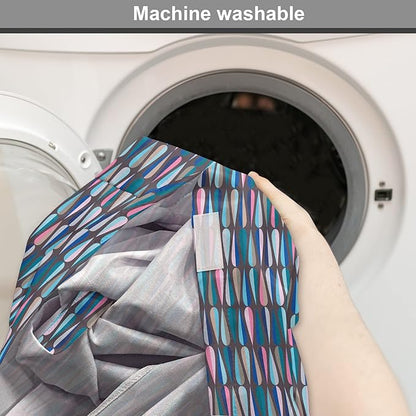 Ambesonne Mid Century Dog Crate Cover, Modern Style Retro Pattern Droplet Shapes Mosaic in Tones, Easy to Use Pet Kennel Cover for Small Dogs Puppies Kittens, 18 Inch, Taupe Blue