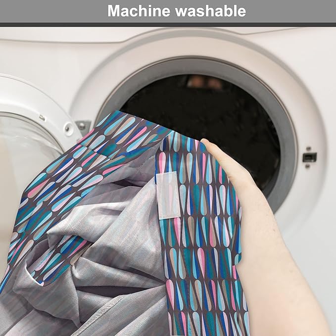 Ambesonne Mid Century Dog Crate Cover, Modern Style Retro Pattern Droplet Shapes Mosaic in Tones, Easy to Use Pet Kennel Cover for Cats & Medium Dogs, 30 Inch, Taupe Blue