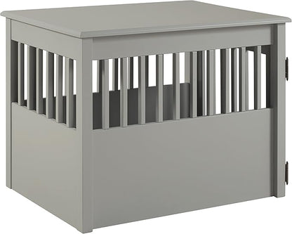 BarkWood Large Pet Crate End Table - Grey Finish