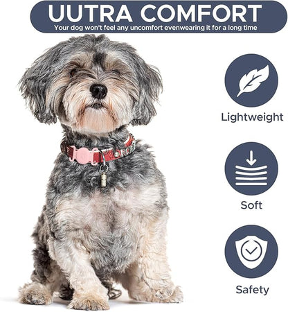 GPS Tracker for Dogs, Mini GPS Cat Tracker, Dog Tracking tag with Holder, No Monthly Fee,Work with Apple Find My(iOS Only),Dog Tracking Device,Anti-Lost,Finder Tag for Vehicles/Pets/Kids/Items (Pink)