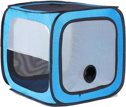 Pet Dog Cat Drying Box Waterproof Anti-Hair Flying Portable Cat Cage Kennel Portable Foldable Cat Drying Room Pet Dry Room Pet Hair Dryer Clean Grooming House Dryer Cage for Cats/Dogs.(Blue)