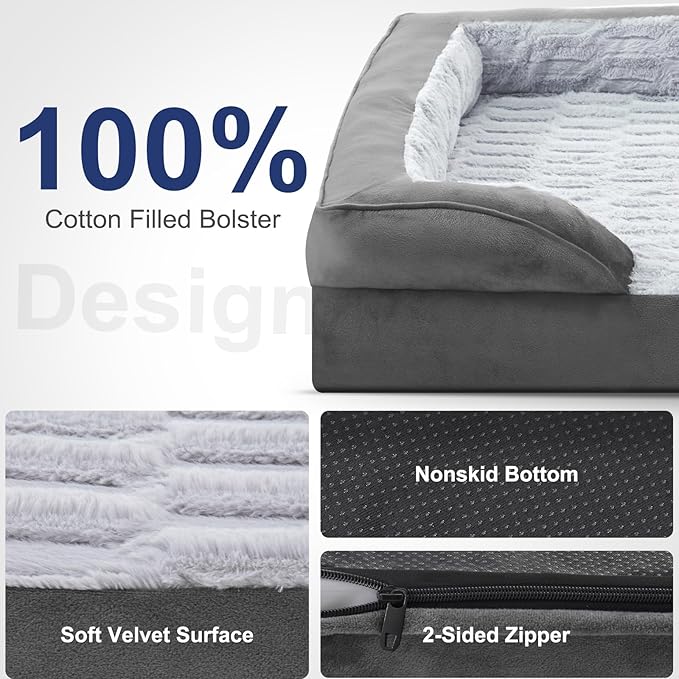 FURTIME Orthopedic Dog Beds for Small Dogs - Waterproof Small Dog Bed, Ultra Comfy Supportive Foam Pet Couch with Removable Washable Cover, Egg Foam Dog & Cat Beds with Nonskid Bottom