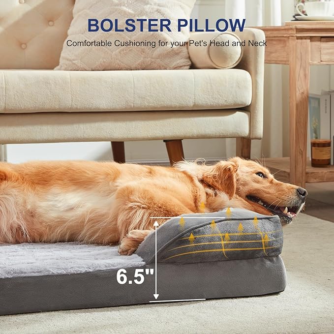 FURTIME Orthopedic Dog Beds for Small Dogs - Waterproof Small Dog Bed, Ultra Comfy Supportive Foam Pet Couch with Removable Washable Cover, Egg Foam Dog & Cat Beds with Nonskid Bottom