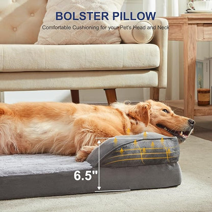 FURTIME Orthopedic Dog Beds for Small Dogs - Waterproof Small Dog Bed, Ultra Comfy Supportive Foam Pet Couch with Removable Washable Cover, Egg Foam Dog & Cat Beds with Nonskid Bottom