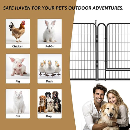 KEIKI 12 Panels 31.7" H Heavy Duty Metal Playpen with Door for Dog Fence,Pet Exercise Pen Versatile Shape for Outdoor Indoor