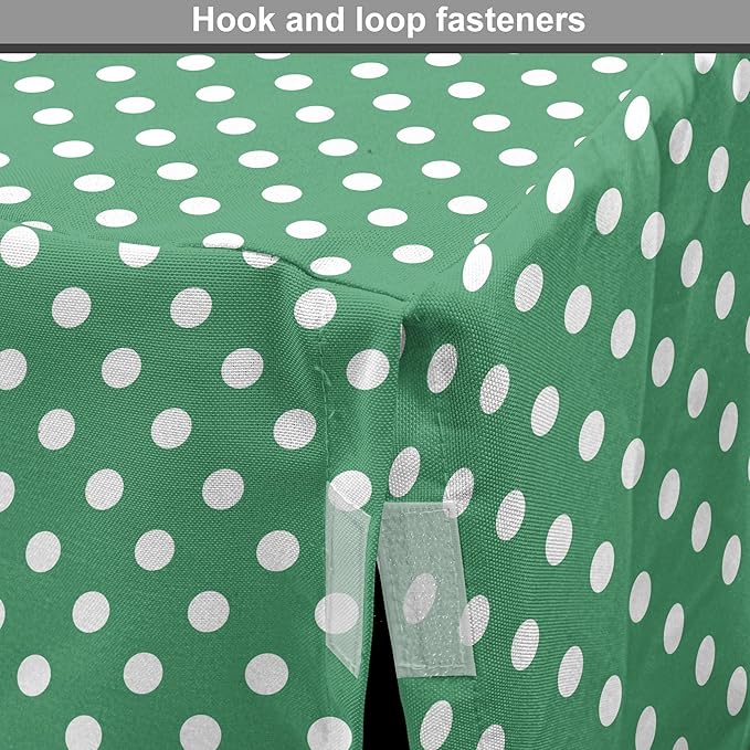Lunarable Green Dog Crate Cover, Old Fashioned Polka Dot Pattern on Green Background Classical Traditional, Easy to Use Pet Kennel Cover for Small Dogs Puppies Kittens, 18 Inch, Forest Green White