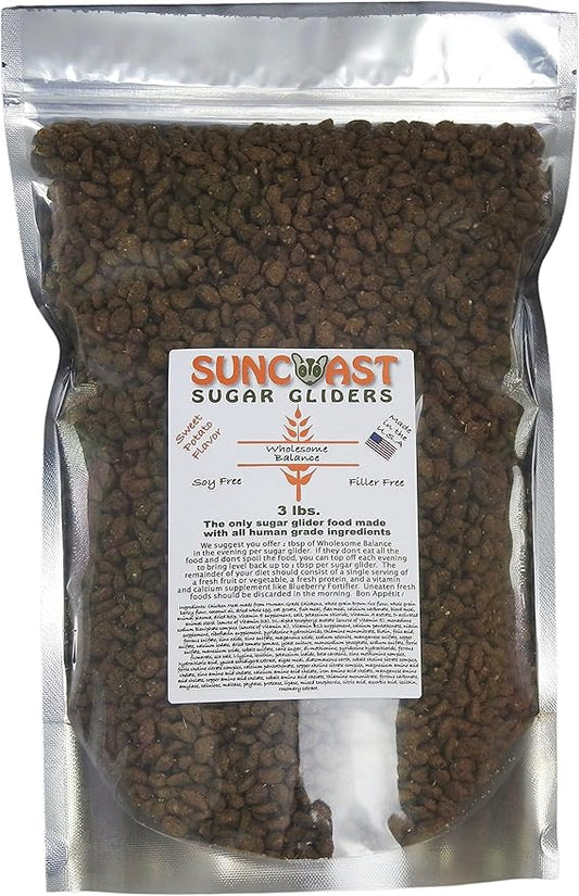 Wholesome Balance Chicken and Brown Rice Sugar Glider Food Sweet Potato Flavor (3 Pound)