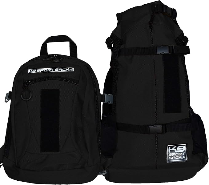 K9 Sport Sack | Dog Carrier Adjustable Backpack (Small, Plus 2 - Jet Black)