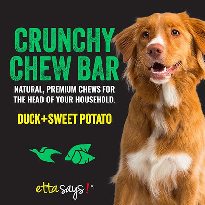 etta says! Premium Crunchy Chew Bars - All Natural - Duck and Sweet Potato - Made in The USA (12 Count Pack of 1)
