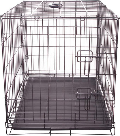 Durable, Foldable Metal Wire Dog Crate with Tray, Single Door, 35.6 x 22 x 24.5 Inches, Black