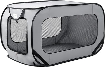 Love's cabin 36in Portable Large Dog Bed - Pop Up Dog Kennel, Indoor Outdoor Crate for Pets, Portable Car Seat Kennel, Cat Bed Collection, Grey