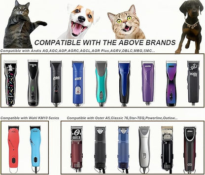 #10 Dog & Cat Clipper Blade: Titanium Coated SK2 Steel, Universal Fit for Andis, Oster, Wahl - 1/16" Cut for Precise Trims