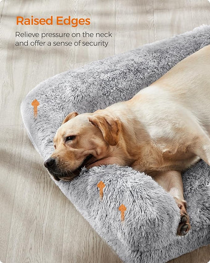 Feandrea Dog Bed, Orthopaedic Dog Sofa Bed for Medium Dogs, Waterproof Ped Bed with Removable Washable Cover, 36 x 27 x 9 Inches, Gray Ombré UPGW232G01