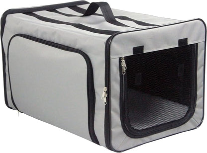 Pet Life Capacious Dual-Sided Travel Expandable Wired Dog Crate - Collapsible and Lightweight Folding Pet Crate with Triple-Space Expansion