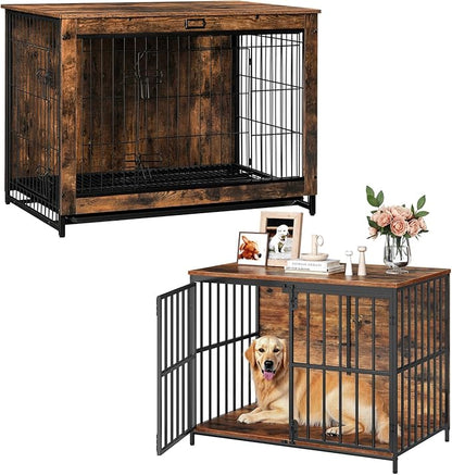 HOOBRO Dog Crate Furniture, 38.6" Large Dog Kennel Indoor