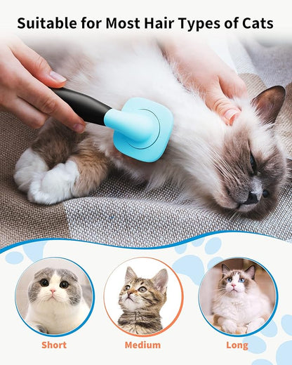 Glendan Dog Brush & Cat Brush- Slicker Pet Grooming Brush- Shedding Grooming Tools(Blue)