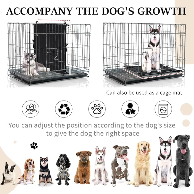 Thyle 2 Pcs Dog Crate Divider Panel for 36 Inch, Black Thick Dog Kennel Divider with Ties for Puppy Training(24 x 22.5 Inches for 36" Crate)