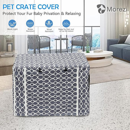 Dog Crate Cover Kennel Dogs Covers fits Small Medium Large crates cage Heavy Nylon Waterproof soundproof Indoor Outdoor - Cover only - Grey - 48 inch