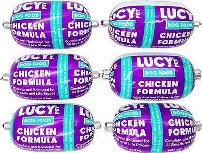 Lucy Pet Products Lucy Pet Chicken Formula Dog Food Rolls 2.75oz- 6 Pack Box