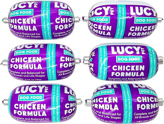 Lucy Pet Products Lucy Pet Chicken Formula Dog Food Rolls 2.75oz- 6 Pack Box