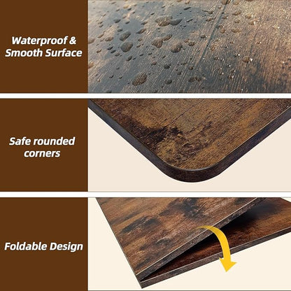 Dog Crate Topper Wood 54 Inch Dog Crate Topper Crate Table Topper Collapsible Dog Kennel Topper for Decorative Dog Crate, Suitable for 54 Inch Wire Dog Crate (Furniture Style, Brown)