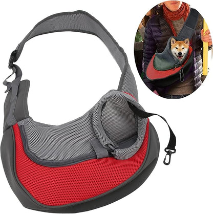 Pet Dog Sling Carrier Portable Wearresistant Puppy Carrier Bag with Breathable Mesh Pet Carry Bag for Dogs Suitable for Traveling Outdoor Adjustable Strap