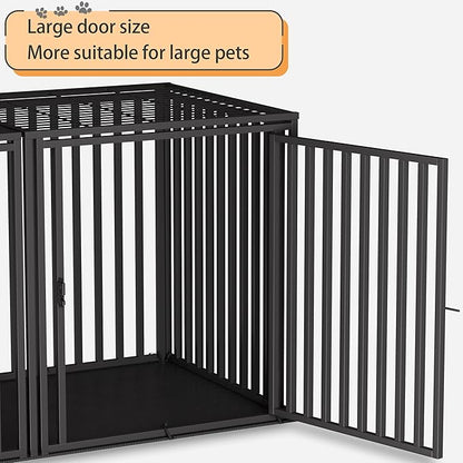 Extra Large Steel Tube Dog Crate with Mat Base, 48"x48"x28" Heavy Dog Crates for Large Dogs, Big Dog Cage, Dog Kennel, Puppy Dog Playpen with Top, Pet Cage, Indoor Outdoor, XXL2