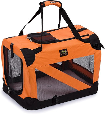 Pet Life Vista-View 360 Degree Zippered and Collapsible Soft Folding Dog Crate - Folding Travel Dog Kennel with Zippered Entrances Along The Pet Crate