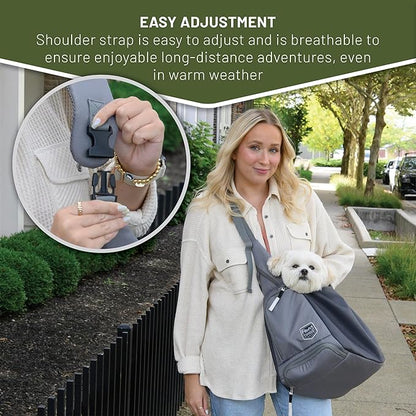 TIMBER RIDGE Dog Sling Dog Carrier with Adjustable Strap & Zipper Pocket Dog Slings for Small Dogs with Removable Pet Pad, Puppy Carrier Sling Bag Carrier for Dogs Cats,(Grey,20lb)